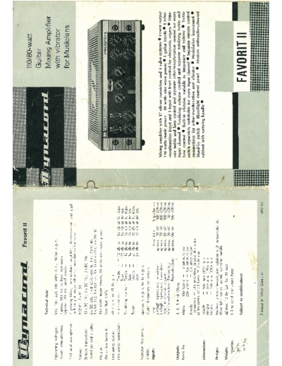 DYNACORD Favorit II (English manual)  DYNACORD Audio Favorit II Favorit II (English manual).pdf