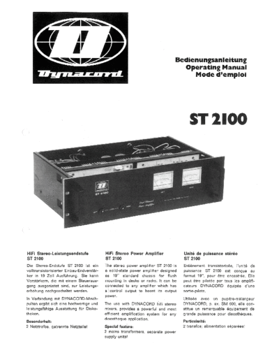 DYNACORD ST 2100  DYNACORD Audio ST 2100 ST 2100.pdf