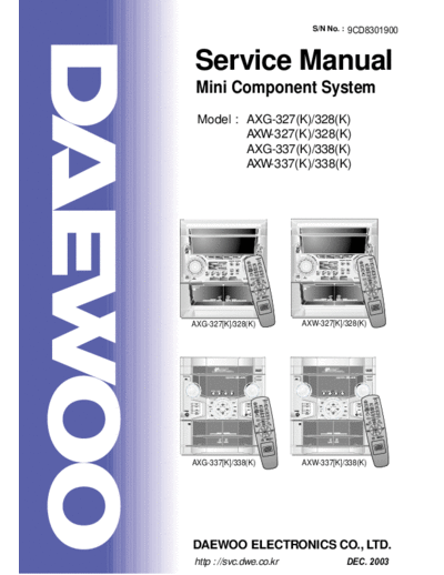 Daewoo AXG-327-328K AXG-337-338K AXW-327-328K AXW-337-338K  Daewoo Audio AXW-327-328K AXW-337-338K DAEWOO_AXG-327-328K_AXG-337-338K_AXW-327-328K_AXW-337-338K.pdf