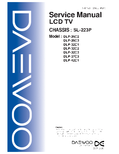 Daewoo dlp 37c3 chassis sl 223p 215  Daewoo LCD DLP-37C3 dlp_37c3_chassis_sl_223p_215.pdf