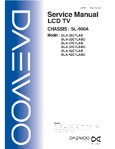 Daewoo SL900A-SM  Daewoo LCD SL-900A chassis SL900A-SM.pdf