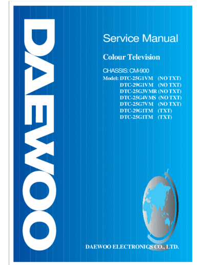 Daewoo cm-900  Daewoo TV CM900 chassis cm-900.pdf