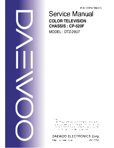 Daewoo DTZ-29U7  Daewoo TV DTZ-29U7 DTZ-29U7.pdf