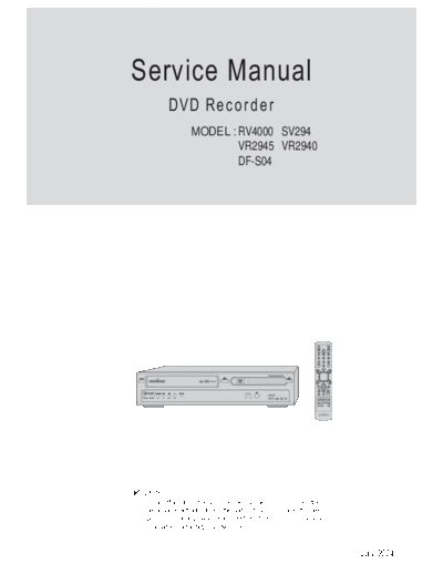 Daewoo service  Daewoo Video-DVD DF-S04 service.pdf