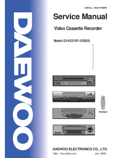 Daewoo vq-253  Daewoo Video DV-K221DY vq-253.pdf