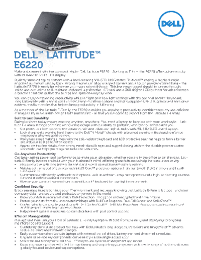 Dell Dell-Latitude-E6220-parametry  Dell Laptop DELL Latitude 6220 Dell-Latitude-E6220-parametry.pdf