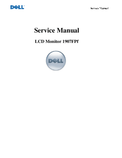 Dell DELL 1907FPf  Dell Monitor 1907FPf DELL 1907FPf.pdf