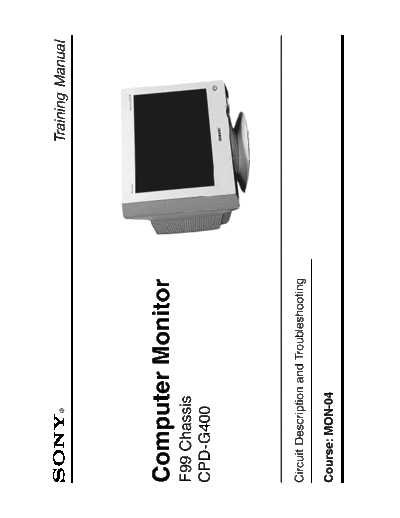 Dell cpd-g400  f99 chassis  training manual  Dell Monitor CDP-G400 cpd-g400__f99_chassis__training_manual.pdf