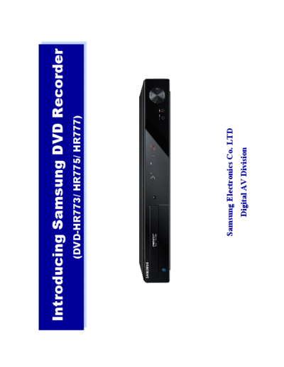 Samsung samsung dvd-hr773 hr775 hr777 training manual  Samsung DVD DVD-HR773 samsung_dvd-hr773_hr775_hr777_training_manual.pdf