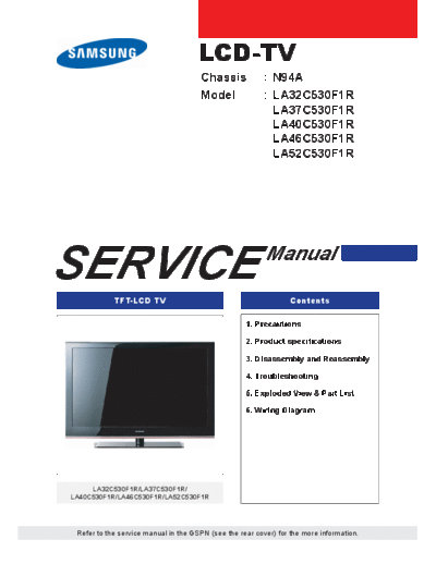 Samsung samsung la-32 37 40 46 52-c530f1r-ch-n94r  Samsung LCD TV N94A chassis samsung_la-32_37_40_46_52-c530f1r-ch-n94r.pdf