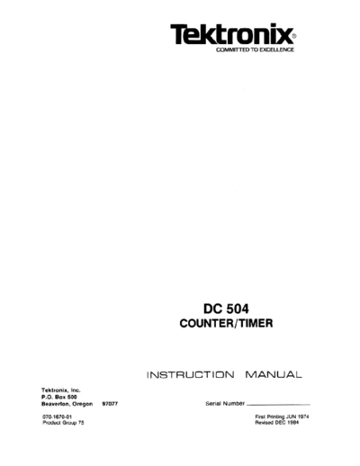 Tektronix TEK DC504 Instruction  Tektronix TEK DC504 Instruction.pdf