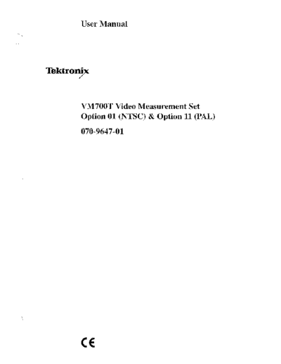 Tektronix TEK VM700T Opt. 1 & 11 User  Tektronix TEK VM700T Opt. 1 & 11 User.pdf