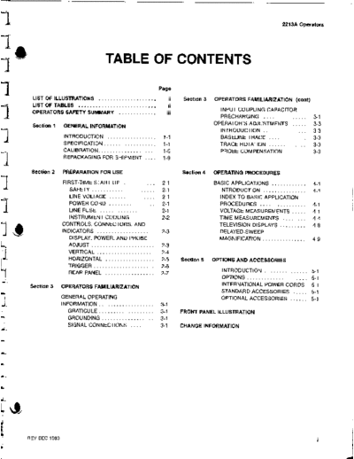 Tektronix TEK 2213A Operator  Tektronix TEK 2213A Operator.pdf