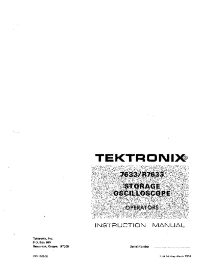 Tektronix TEK 7633 252C R7633 Operator  Tektronix TEK 7633_252C R7633 Operator.pdf