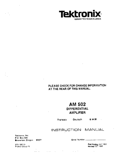 Tektronix TEK AM502 Instruction  Tektronix TEK AM502 Instruction.pdf