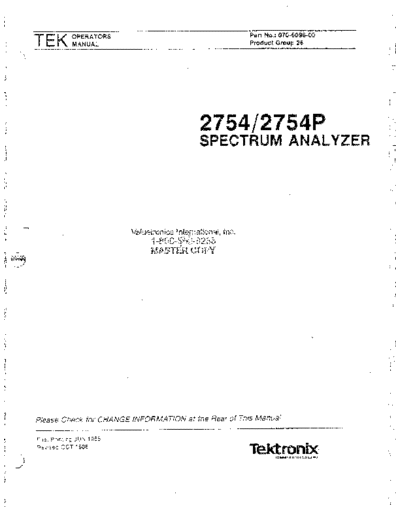 Tektronix TEK 2754 252C 2754P Operator  Tektronix TEK 2754_252C 2754P Operator.pdf