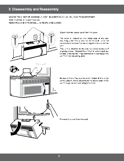 Samsung 3. Disassembly and Reassembly  Samsung Microwave SMH1816S_XAA Service Manual 3. Disassembly and Reassembly.pdf