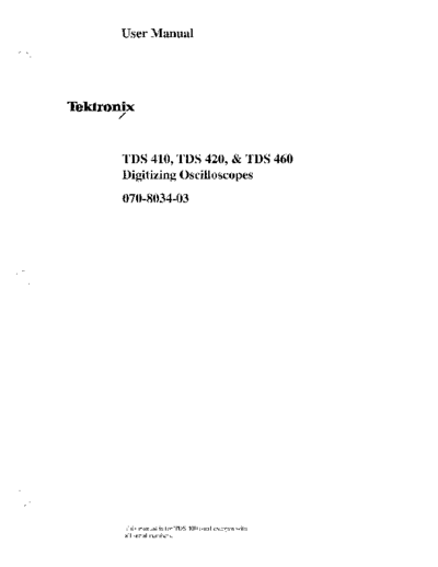 Tektronix TEK TDS 410 252C 420 252C 460 User  Tektronix TEK TDS 410_252C 420_252C 460 User.pdf