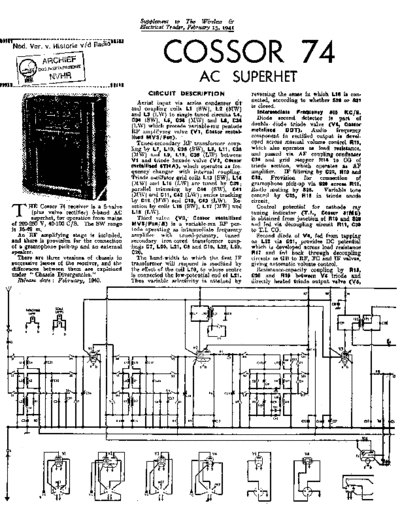 COSSOR 74  . Rare and Ancient Equipment COSSOR 67A Cossor_74.pdf