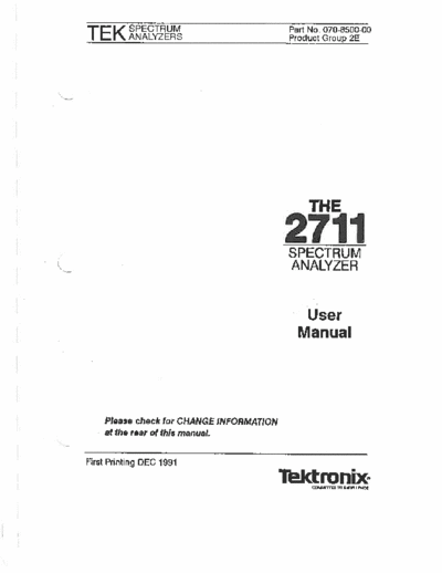 Tektronix TEK 2711 User  Tektronix TEK 2711 User.pdf