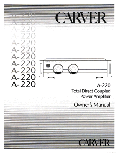 CARVER hfe   a-220 en  . Rare and Ancient Equipment CARVER A-220 hfe_carver_a-220_en.pdf
