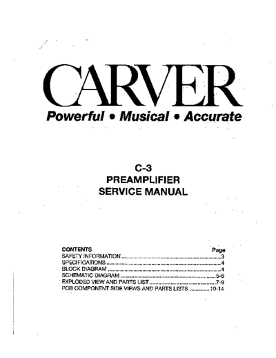 CARVER hfe   c-3 service  . Rare and Ancient Equipment CARVER C-3 hfe_carver_c-3_service.pdf