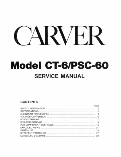CARVER hfe   ct-6 service  . Rare and Ancient Equipment CARVER CT-6 hfe_carver_ct-6_service.pdf