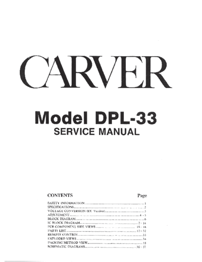 CARVER hfe   dpl-33 service en  . Rare and Ancient Equipment CARVER DPL-33 hfe_carver_dpl-33_service_en.pdf