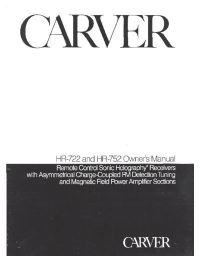 CARVER hfe carver hr-722 752 en  . Rare and Ancient Equipment CARVER HR-752 hfe_carver_hr-722_752_en.pdf