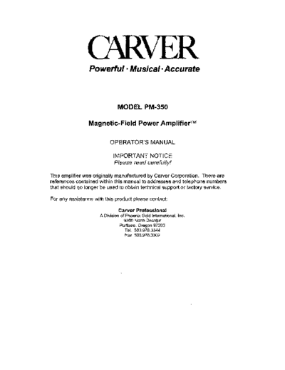 CARVER hfe carver pm-350 en  . Rare and Ancient Equipment CARVER PM-350 hfe_carver_pm-350_en.pdf