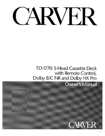 CARVER hfe   td-1770 en  . Rare and Ancient Equipment CARVER TD-1770 hfe_carver_td-1770_en.pdf