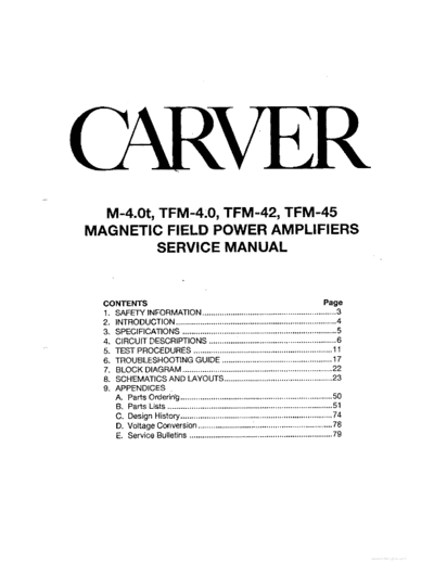CARVER hfe carver m4t tfm4 tfm42 tfm45 service  . Rare and Ancient Equipment CARVER TFM-4.0 hfe_carver_m4t_tfm4_tfm42_tfm45_service.pdf