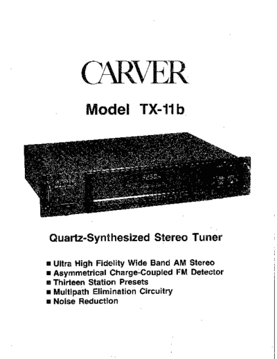 CARVER hfe carver tx-11b en  . Rare and Ancient Equipment CARVER TX-11B hfe_carver_tx-11b_en.pdf