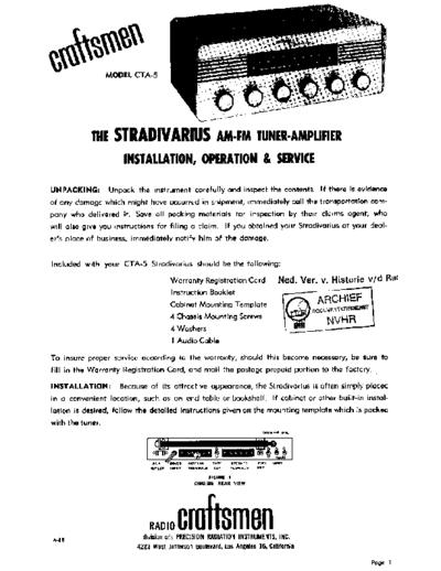 CRAFTSMEN CTA5  . Rare and Ancient Equipment CRAFTSMEN CTA5 Stradivarius Craftsmen_CTA5.pdf