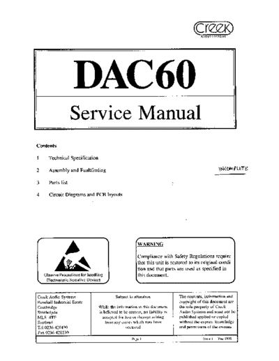 CREEK hfe creek dac60 service incomplete en  . Rare and Ancient Equipment CREEK DAC60 hfe_creek_dac60_service_incomplete_en.pdf