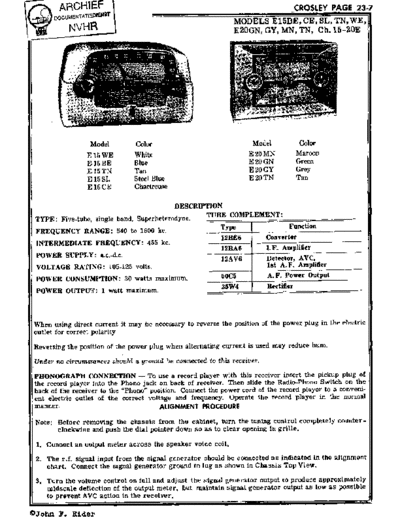 CROSLEY Crosley E15  . Rare and Ancient Equipment CROSLEY E15 Crosley_E15.pdf