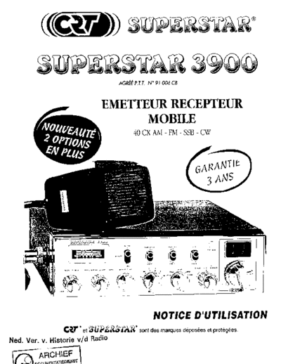 CRT (FR) CRT 3900  . Rare and Ancient Equipment CRT (FR) 3900 SuperStar CRT_3900.pdf