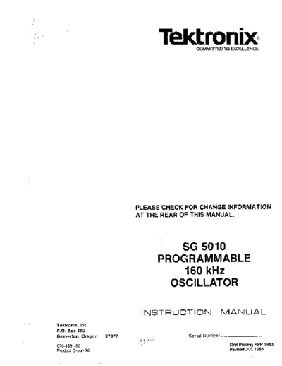 Tektronix TEK SG5010 Instruction  Tektronix TEK SG5010 Instruction.pdf