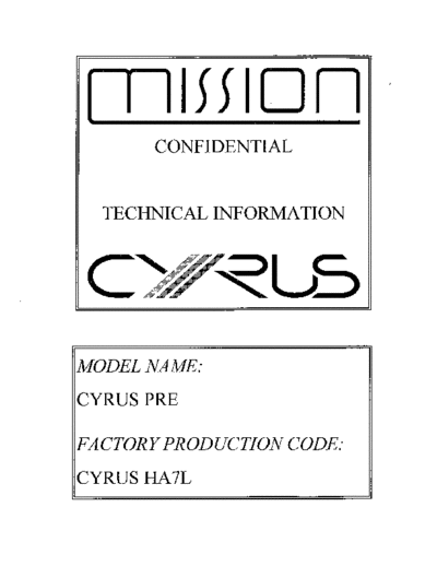 CYRUS hfe   pre service  . Rare and Ancient Equipment CYRUS Pre hfe_cyrus_pre_service.pdf