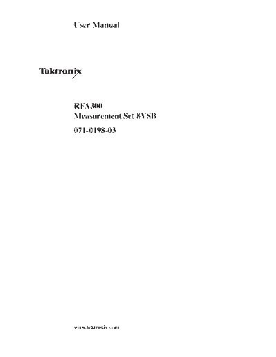 Tektronix TEK RFA300 User  Tektronix TEK RFA300 User.pdf