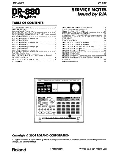 BOSS DR-880 SERVICE NOTES  . Rare and Ancient Equipment BOSS DR-880 DR-880_SERVICE_NOTES.pdf