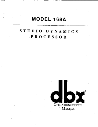 DBX hfe dbx 168a op service en  . Rare and Ancient Equipment DBX 168A hfe_dbx_168a_op_service_en.pdf