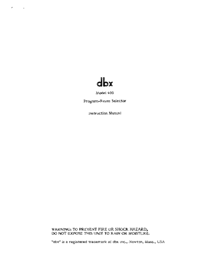 DBX hfe   400 en  . Rare and Ancient Equipment DBX 400 hfe_dbx_400_en.pdf