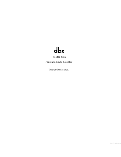 DBX hfe   400x en  . Rare and Ancient Equipment DBX 400X hfe_dbx_400x_en.pdf