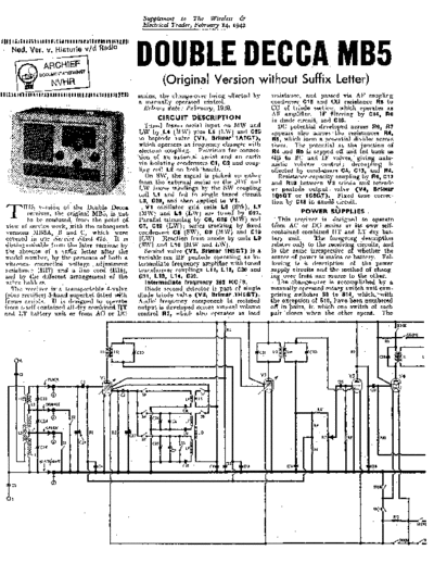 DECCA (GB) Decca MB5  . Rare and Ancient Equipment DECCA (GB) MB5 DoubleDecca Decca_MB5.pdf