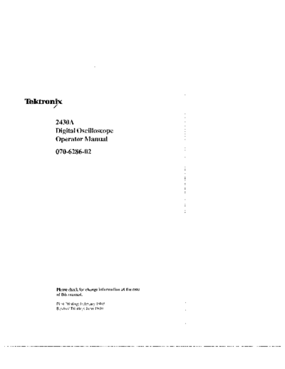 Tektronix TEK 2430A Operator  Tektronix TEK 2430A Operator.pdf