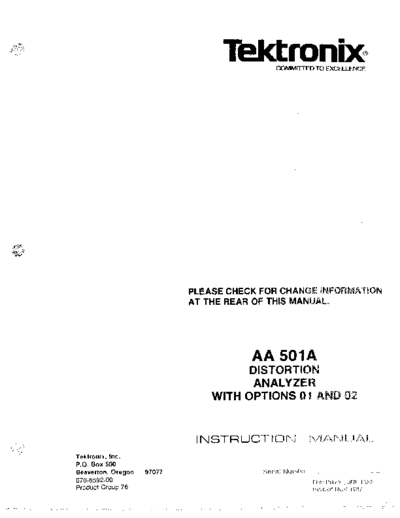 Tektronix TEK AA501A INSTRUCT  Tektronix TEK AA501A INSTRUCT.pdf