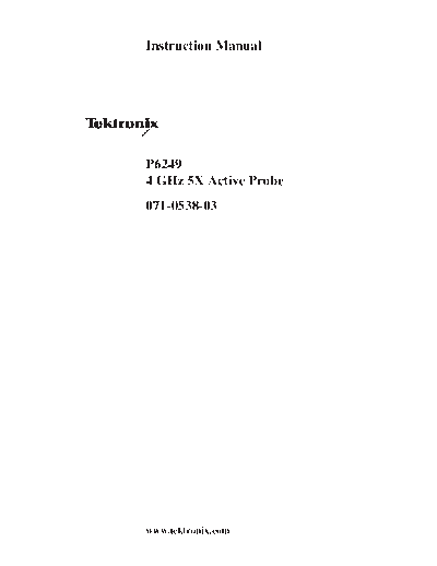 Tektronix TEK P6249 Instruction  Tektronix TEK P6249 Instruction.pdf