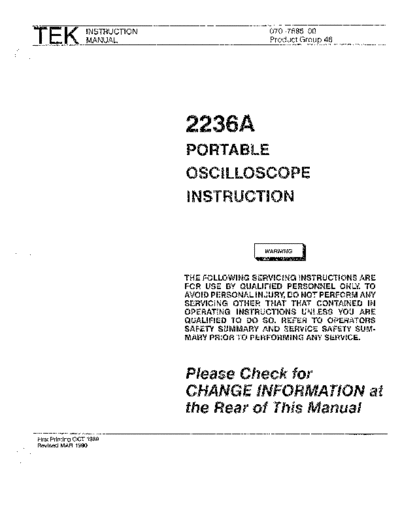 Tektronix TEK 2236A Operation Only  Tektronix TEK 2236A Operation Only.pdf