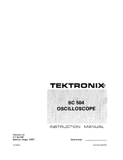 Tektronix TEK SC504 Instruction  Tektronix TEK SC504 Instruction.pdf
